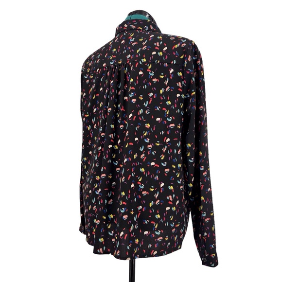 Cabi Ferris Blouse # 3423, Vivid Coloured Brushstroke Print Button Down, Large - Picture 9 of 16